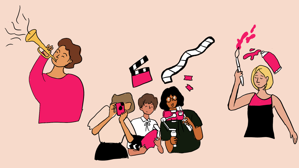 Illustration to reflect different types of arts and creativity