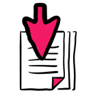 Illustration of an arrow pointing to documents