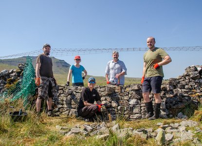Dry stone walling at Ingleborough (c) Sara Telling our Stories Volunteer