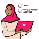 Illustration to reflect the Expression of Interest stage where we ask you about you and your funding request