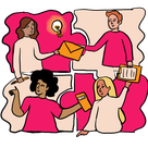 Illustration to reflect leadership and skills, learning, and collaboration