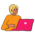 Illustration of a person on a laptop