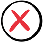 Red cross in a circle