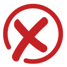 Cross in red circle